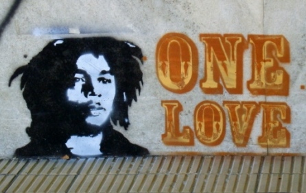 bob marley one love stencil