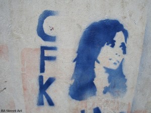 Cristina Kirchner graffiti stencil © buenosairesstreetart.com graffiti stencil cristina kirchner buenos aires street art