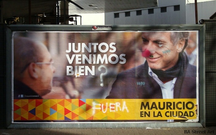 mauricio macri nariz roja graffiti elecciones buenos aires red nose elections argentina macri culture jamming foto buenosairesstreetart.com