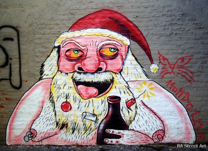 papa noel graffiti buenos aires navidad buenosairesstreetart.com