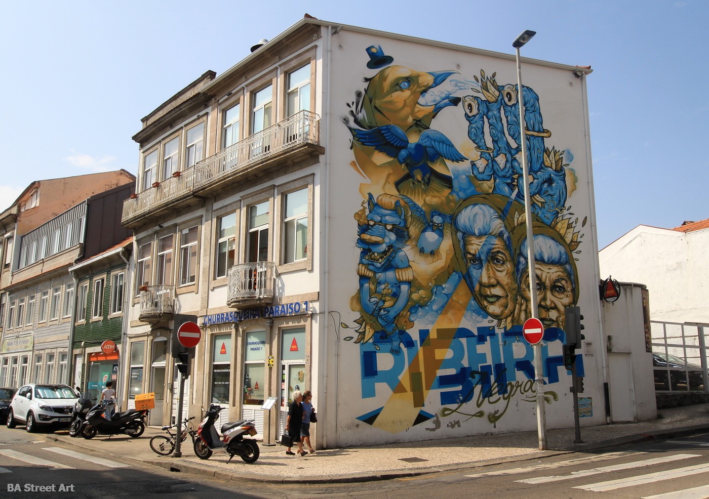 BreakOne murais graffiti tour lisbon ribeira Frederico Draw Fedor Oker Alma aves aerosol peinture