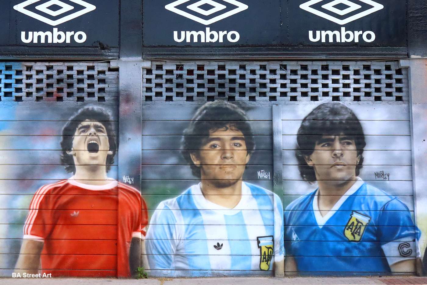 Maradona murals at Argentinos Juniors stadium | BA Street Art